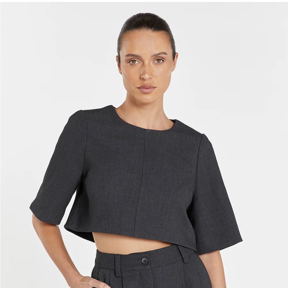 Brand new with tags DISSH CAREY CHARCOAL CROPPED TEE